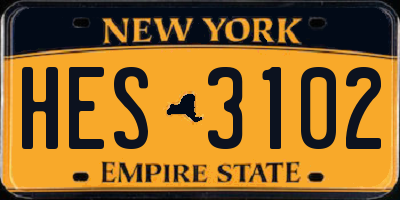 NY license plate HES3102