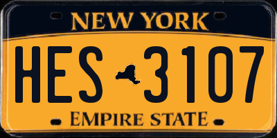 NY license plate HES3107
