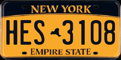 NY license plate HES3108