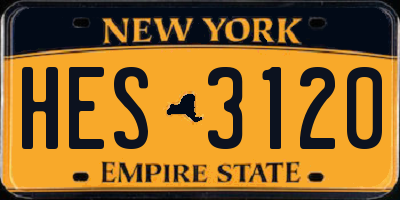 NY license plate HES3120