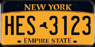 NY license plate HES3123