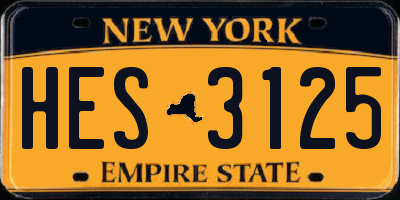 NY license plate HES3125