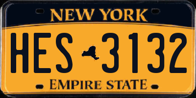 NY license plate HES3132
