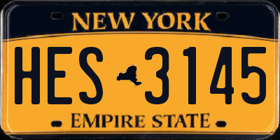 NY license plate HES3145