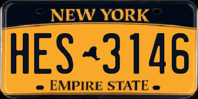 NY license plate HES3146