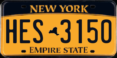 NY license plate HES3150