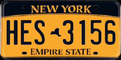 NY license plate HES3156