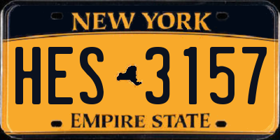 NY license plate HES3157