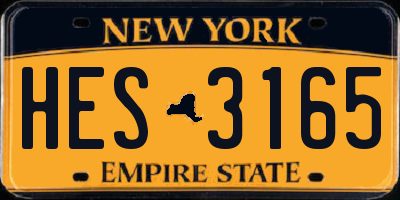 NY license plate HES3165