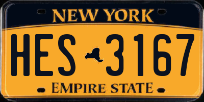 NY license plate HES3167