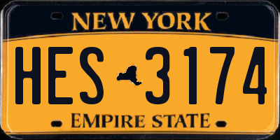 NY license plate HES3174