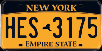 NY license plate HES3175