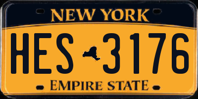 NY license plate HES3176