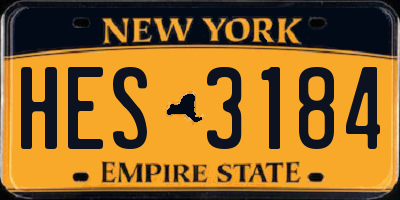 NY license plate HES3184