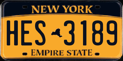 NY license plate HES3189