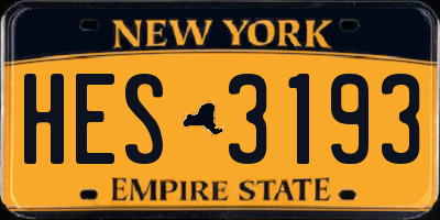NY license plate HES3193