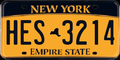 NY license plate HES3214
