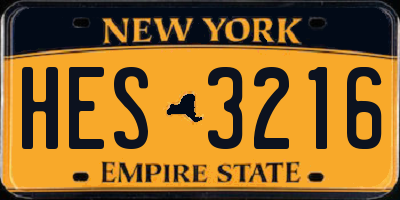 NY license plate HES3216