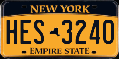 NY license plate HES3240
