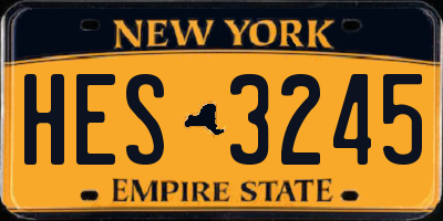NY license plate HES3245
