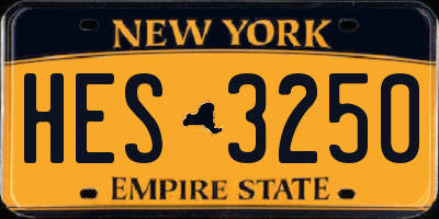 NY license plate HES3250