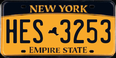 NY license plate HES3253