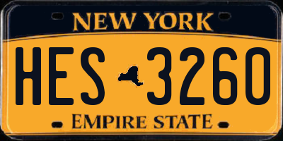 NY license plate HES3260