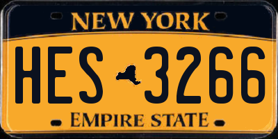 NY license plate HES3266