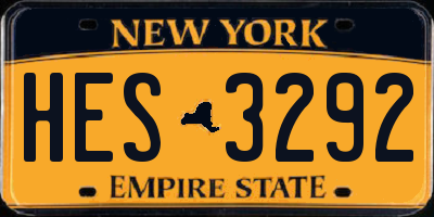 NY license plate HES3292