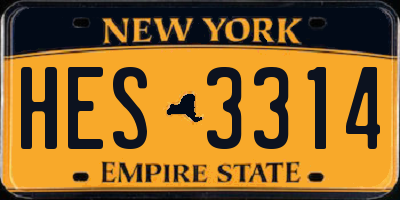 NY license plate HES3314