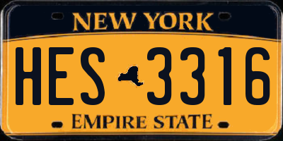 NY license plate HES3316