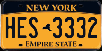 NY license plate HES3332