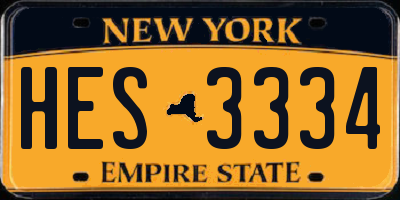 NY license plate HES3334