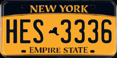 NY license plate HES3336