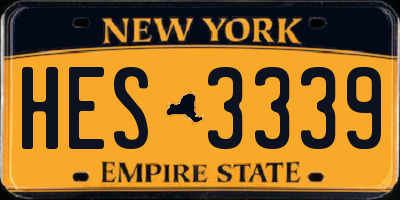 NY license plate HES3339