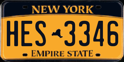 NY license plate HES3346