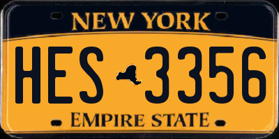 NY license plate HES3356