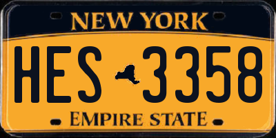 NY license plate HES3358