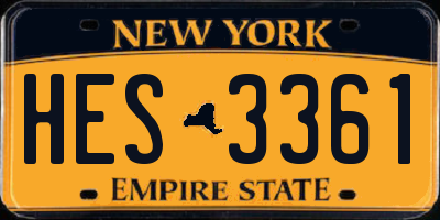 NY license plate HES3361