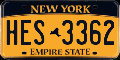 NY license plate HES3362