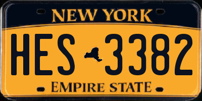 NY license plate HES3382
