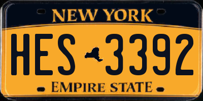 NY license plate HES3392