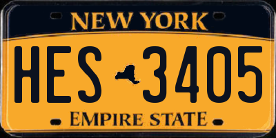 NY license plate HES3405