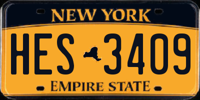 NY license plate HES3409