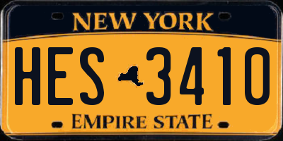NY license plate HES3410