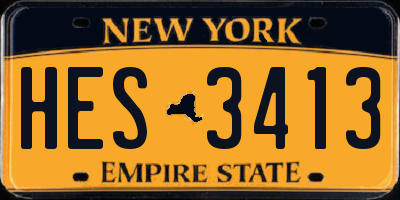 NY license plate HES3413