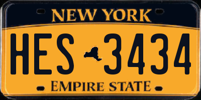 NY license plate HES3434