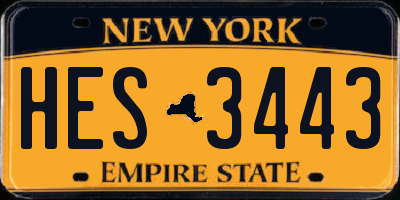 NY license plate HES3443