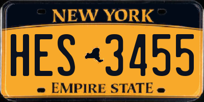 NY license plate HES3455