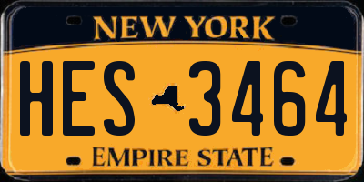 NY license plate HES3464